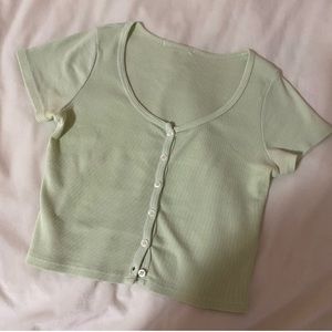 Brandy Melville ☀️ LAST CHANCE Green Button Zelly Top